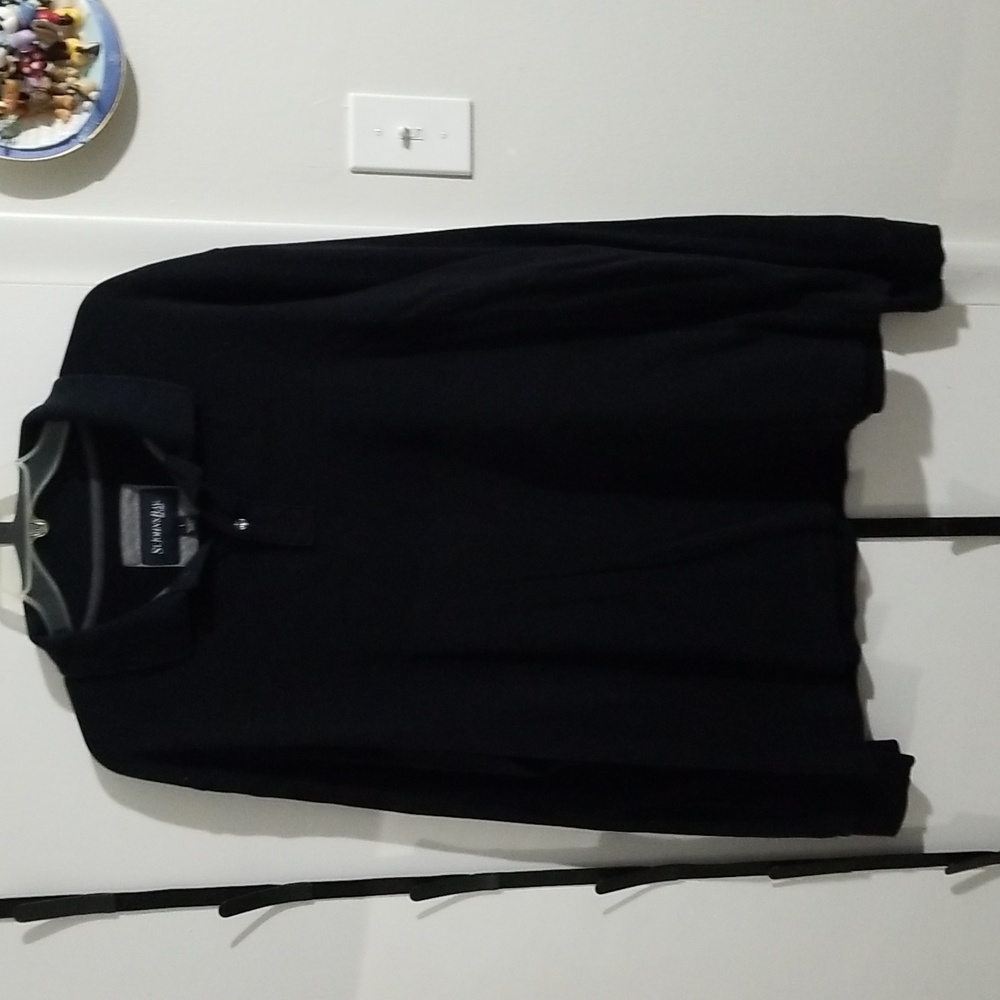 Black long sleeve polo super soft